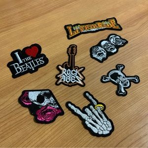 Rock & Roll Iron-On Embroidery Embroidered Patches Lot